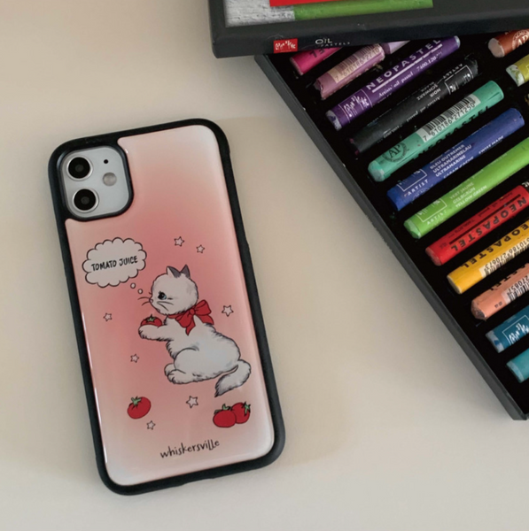 [whiskersville] Tomato Cat Epoxy Phone Case