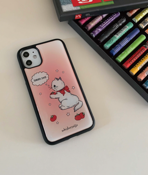 [whiskersville] Tomato Cat Epoxy Phone Case