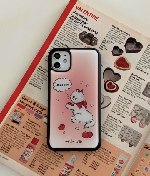 [whiskersville] Tomato Cat Epoxy Phone Case