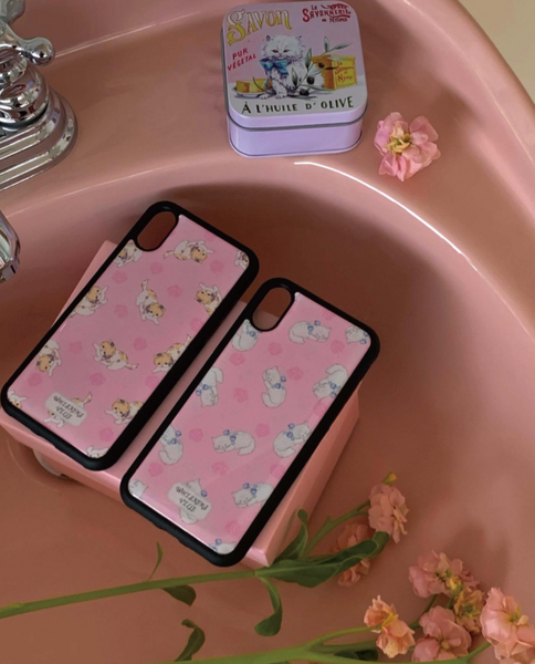 [whiskersville] Rose Cat Epoxy Phone Case (Persian Cat)