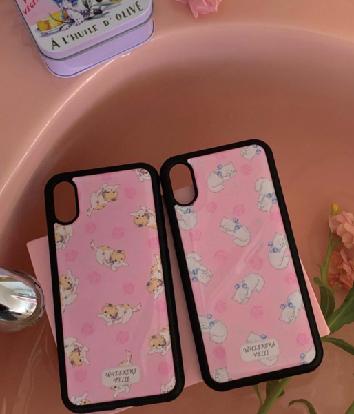 [whiskersville] Rose Cat Epoxy Phone Case (Persian Cat)