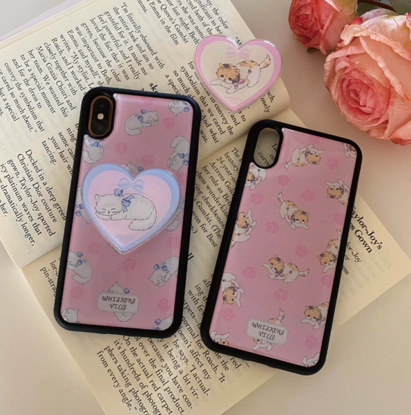 [whiskersville] Rose Cat Epoxy Phone Case (Persian Cat)