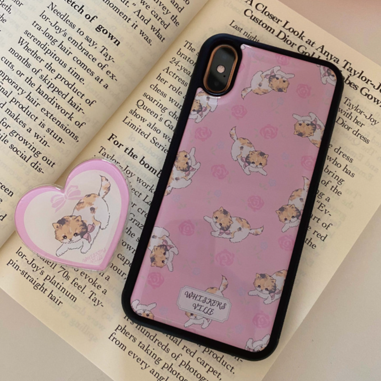 [whiskersville] Rose Cat Epoxy Phone Case