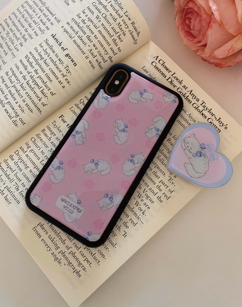 [whiskersville] Rose Cat Epoxy Phone Case (Persian Cat)