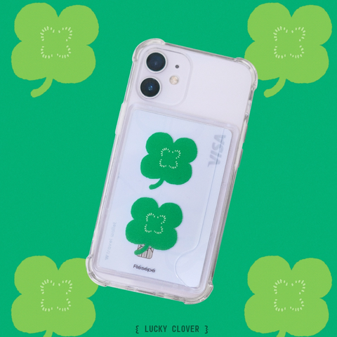 [RESEPE] Lucky Clover Card Pocket Phone Case