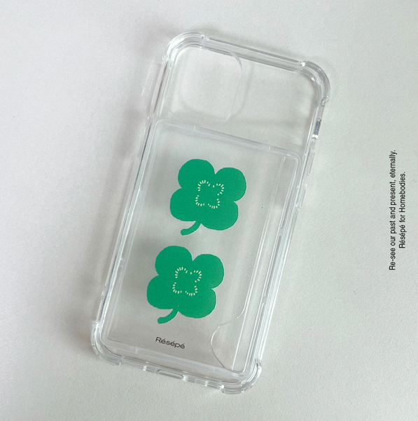 [RESEPE] Lucky Clover Card Pocket Phone Case