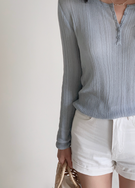 [SLOWAND] # SLOWMADE Butter Book Summer Half Open Knitwear