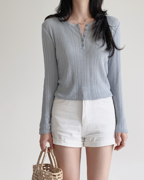 [SLOWAND] # SLOWMADE Butter Book Summer Half Open Knitwear