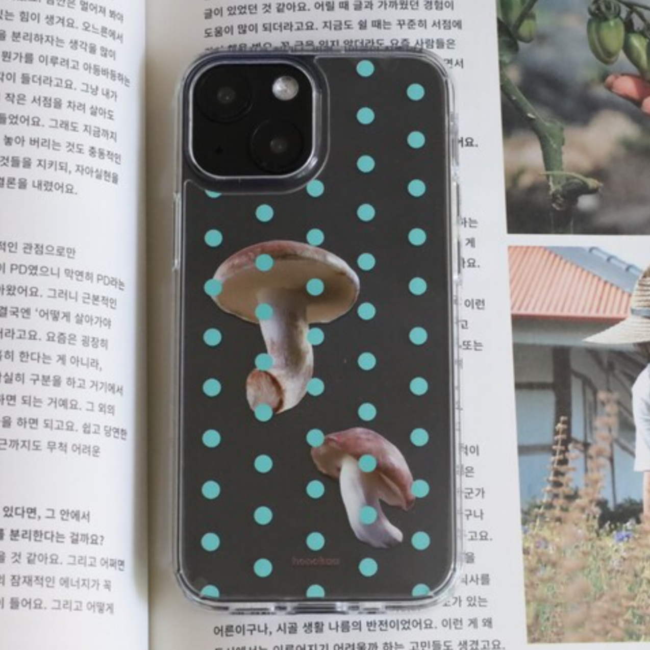 [honokaa] Mushroom Dot Jelly Hard Case