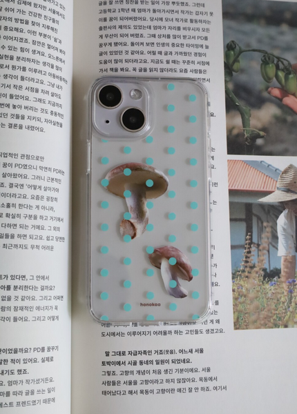 [honokaa] Mushroom Dot Jelly Hard Case