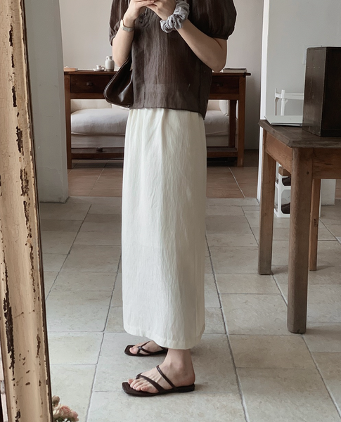 [SLOWAND] Sage Shining Banding Skirt