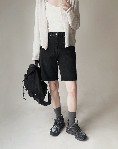 [SLOWAND] Solid Fit Dark Tone Denim Pants