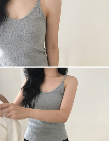 [SLOWAND] # SLOWMADE Mini Ribbon Tight Sleeveless