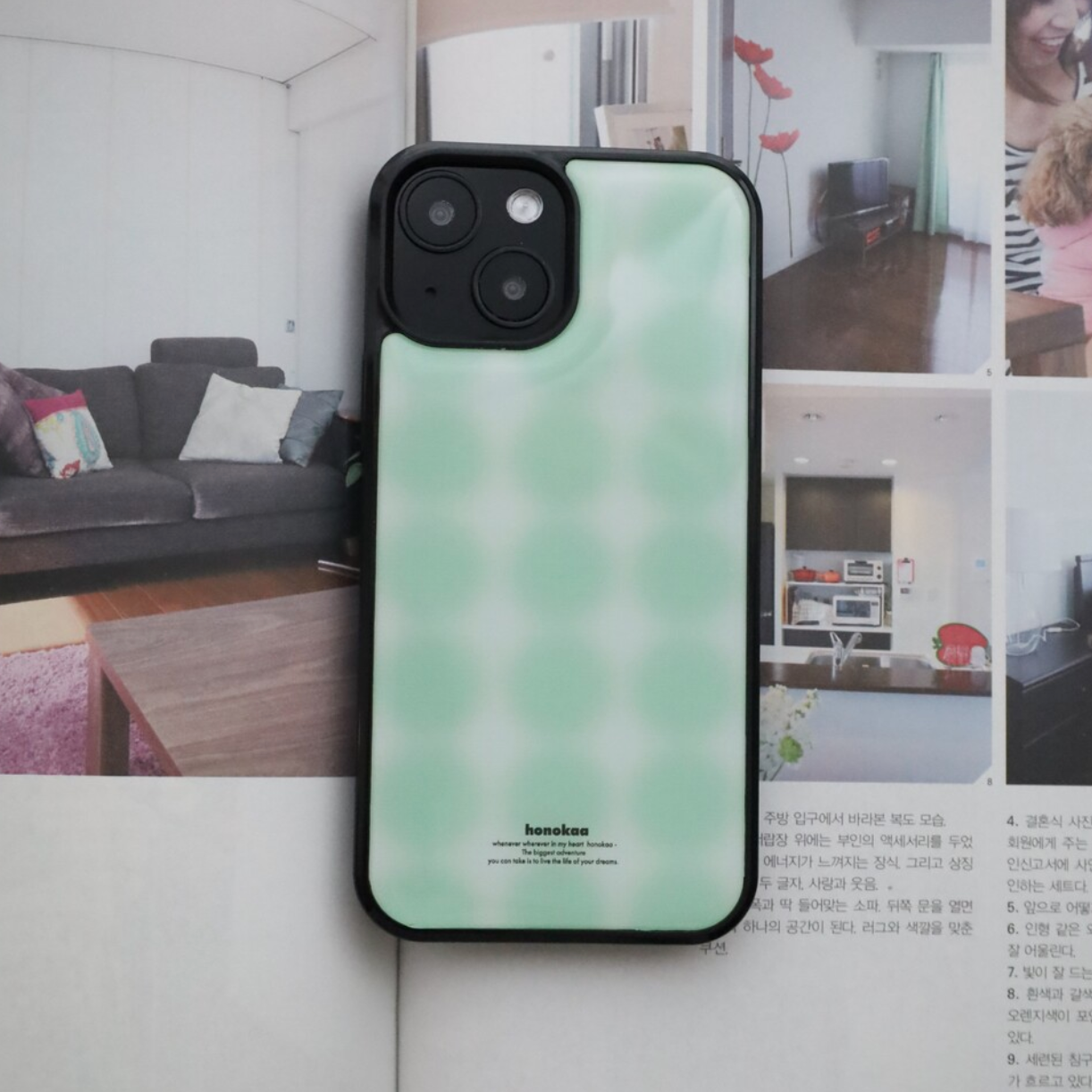 [honokaa] MINT SPREAD Epoxy Phone Case