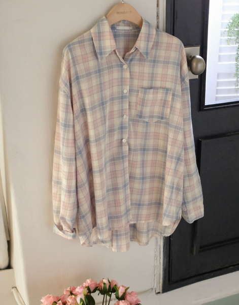 [98°C] Pastel Checkered Shirt