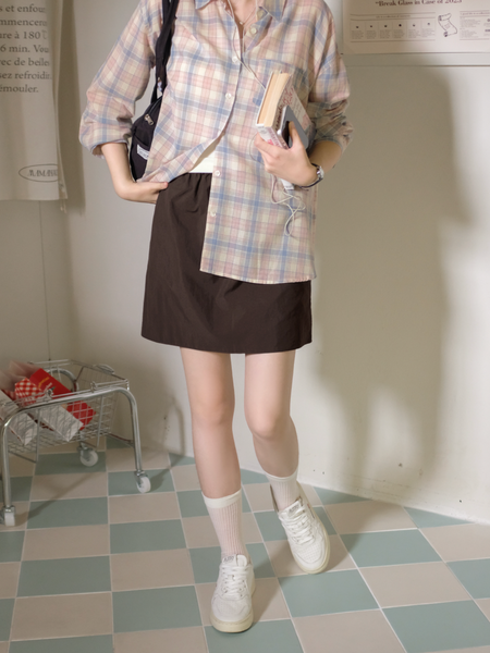 [98°C] Pastel Checkered Shirt