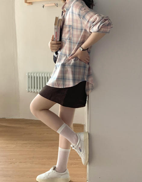 [98°C] Pastel Checkered Shirt