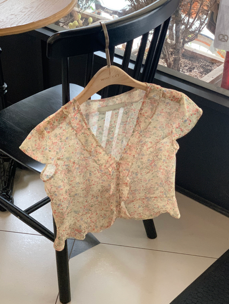 [98°C] Chiffon Flower Blouse