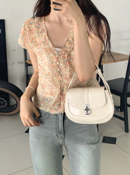 [98°C] Chiffon Flower Blouse