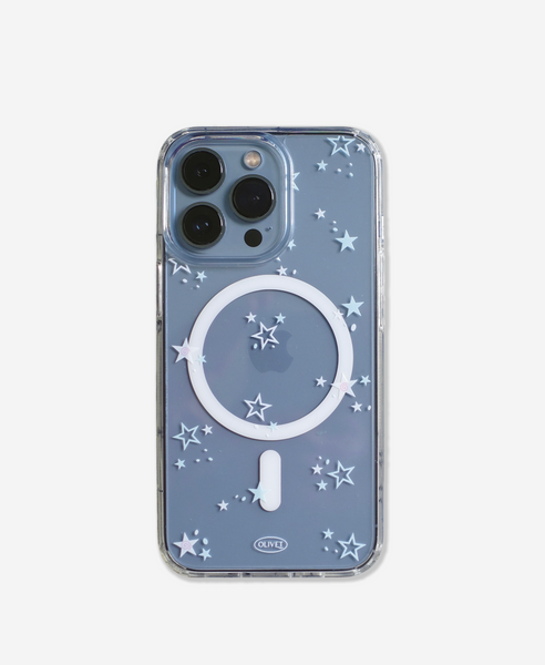 [OLIVET] Star Light Pattern Clear Phone Case / MagSafe Phone Case