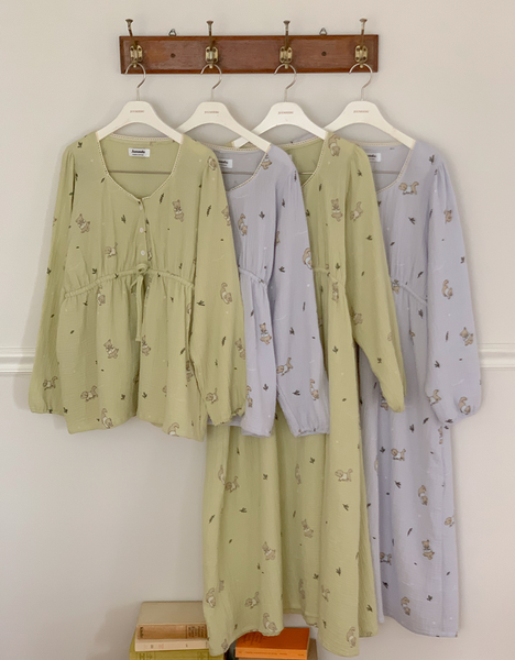 [Junneedu] Romantic Mocha Yoru Cotton Pajama Set