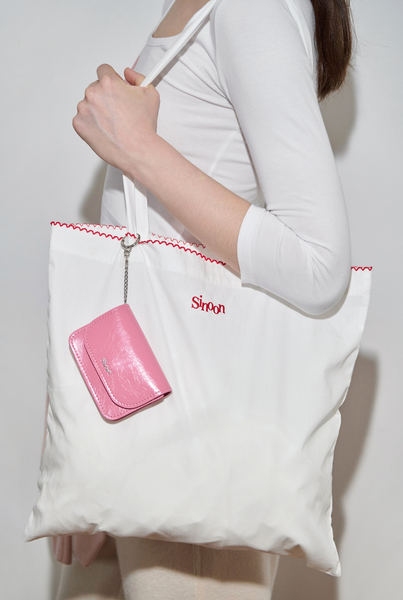 [Sinoon] Logo Lace Eco Bag (White)