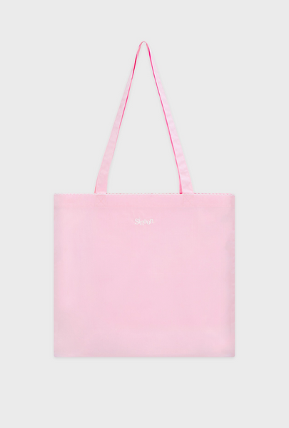 [Sinoon] Logo Lace Eco Bag (Soft Pink)