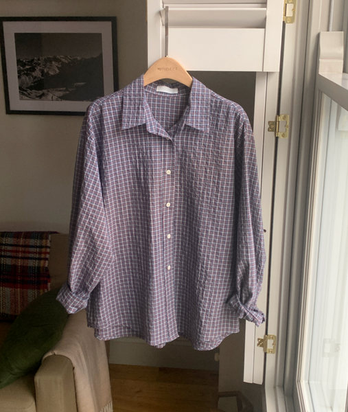 [98°C] Diget Loose Fit Checkered Shirt