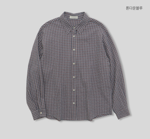 [98°C] Diget Loose Fit Checkered Shirt