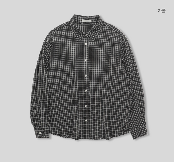 [98°C] Diget Loose Fit Checkered Shirt