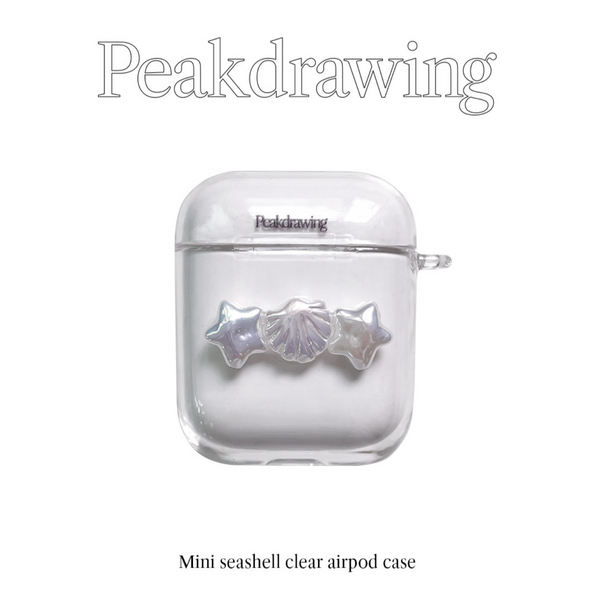 [Peakdrawing] Mini Seashell Airpods Clear Hard Case