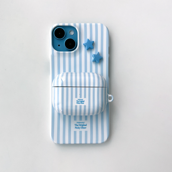 [Peakdrawing] Slim Sky Stripe Airpods Hard Case