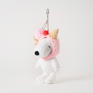 [Peanuts] Snoopy Strawberry Ice-cream Doll Keyring 16cm