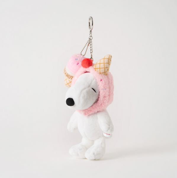 [Peanuts] Snoopy Strawberry Ice-cream Doll Keyring 16cm