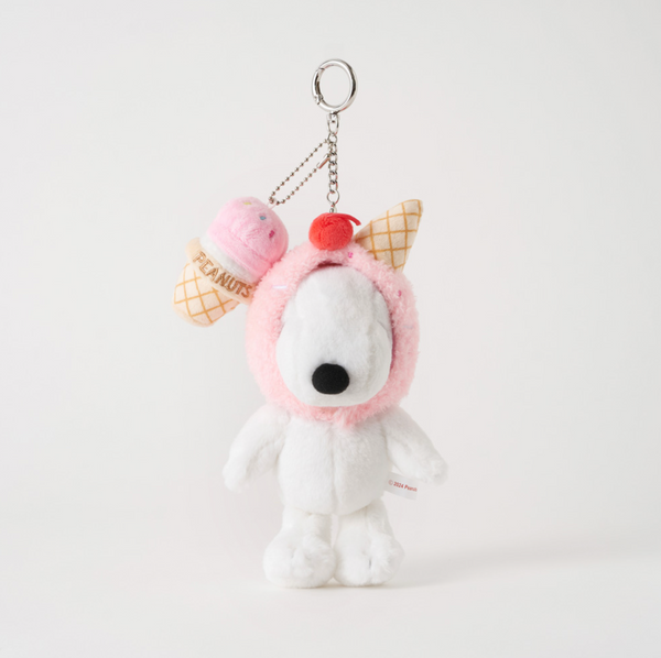 [Peanuts] Snoopy Strawberry Ice-cream Doll Keyring 16cm