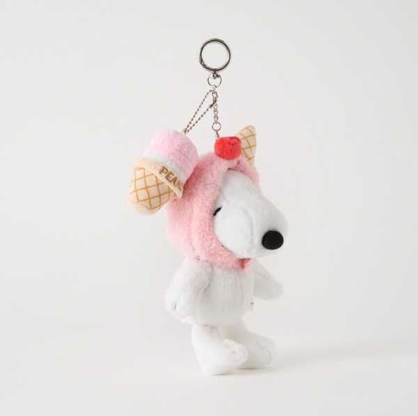 [Peanuts] Snoopy Strawberry Ice-cream Doll Keyring 16cm