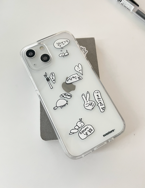 [SUSSTORE] 아무말 말풍선 Jelly Hard Case