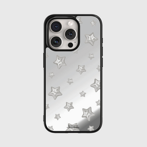 [THENINEMALL] Pattern Silver Star Mirror Bumper Case