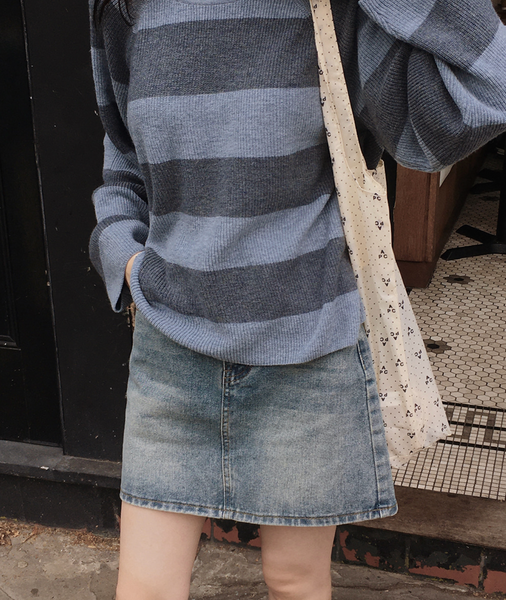 [SLOWAND] # SLOWMADE Washing Mood Solid Fit Denim Skirt