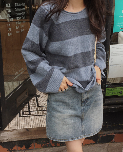 [SLOWAND] # SLOWMADE Washing Mood Solid Fit Denim Skirt