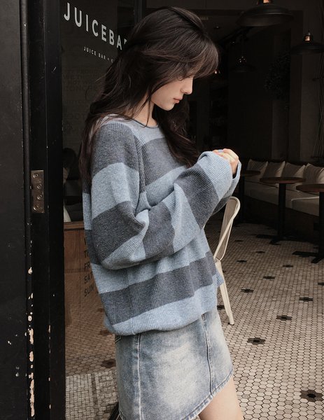 [SLOWAND] # SLOWMADE Cashmere Border Stripe Knitwear