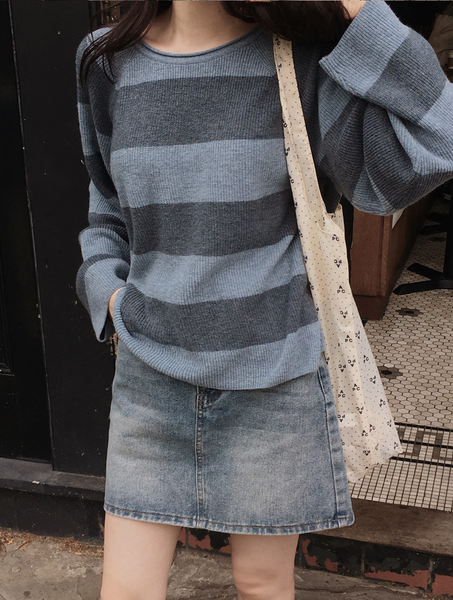 [SLOWAND] # SLOWMADE Cashmere Border Stripe Knitwear