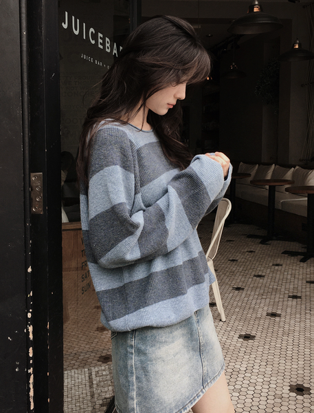 [SLOWAND] # SLOWMADE Cashmere Border Stripe Knitwear