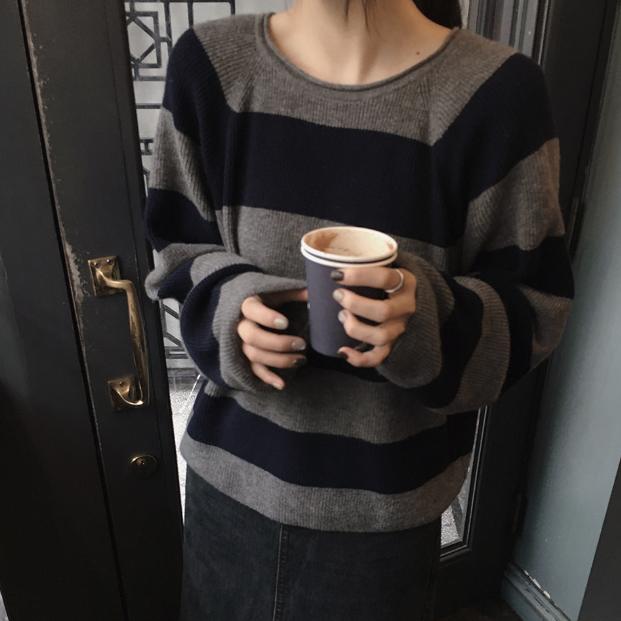 [SLOWAND] # SLOWMADE Cashmere Border Stripe Knitwear