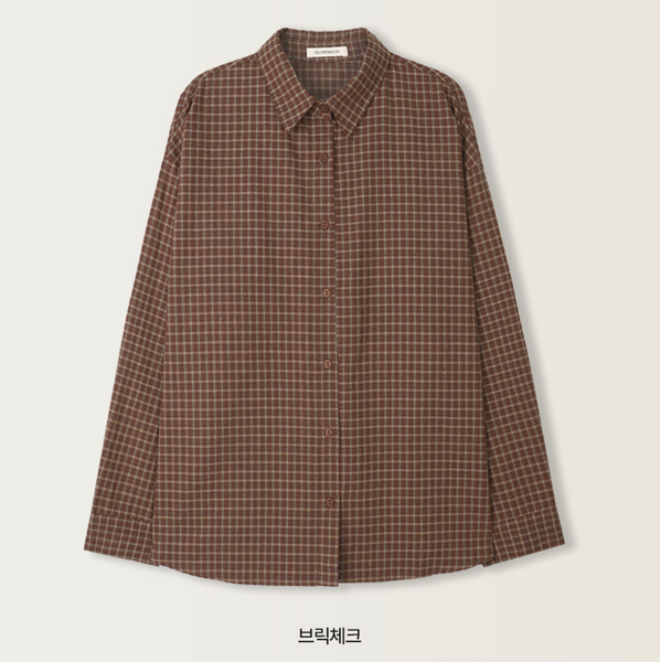 [SLOWAND] # SLOWMADE Autumn Vintage Label Checkered Shirt