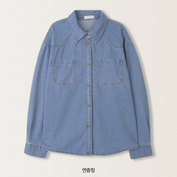 [SLOWAND] Pie Vintage Denim Pocket Shirt