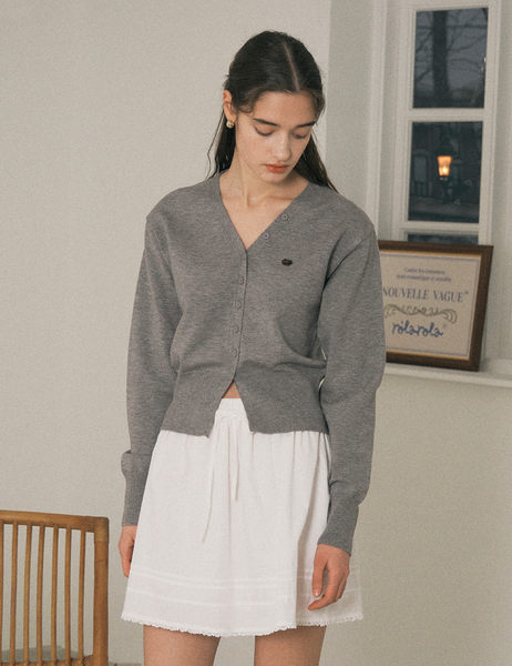 [rola rola] V NECK BASIC CARDIGAN GRAY