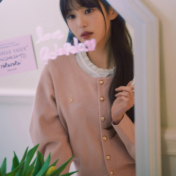 [rola rola] ROUND VOLUME SLEEVE CARDIGAN PINK