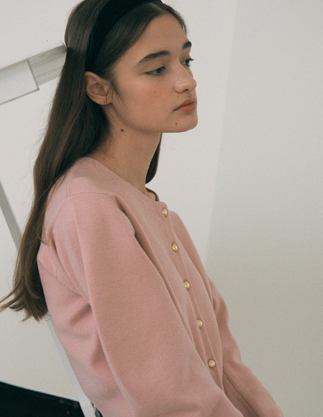 [rola rola] ROUND VOLUME SLEEVE CARDIGAN PINK