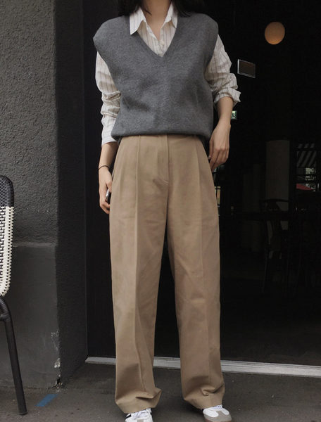 [SLOWAND] # SLOWMADE Everywear Two-Type Knitwear Vest